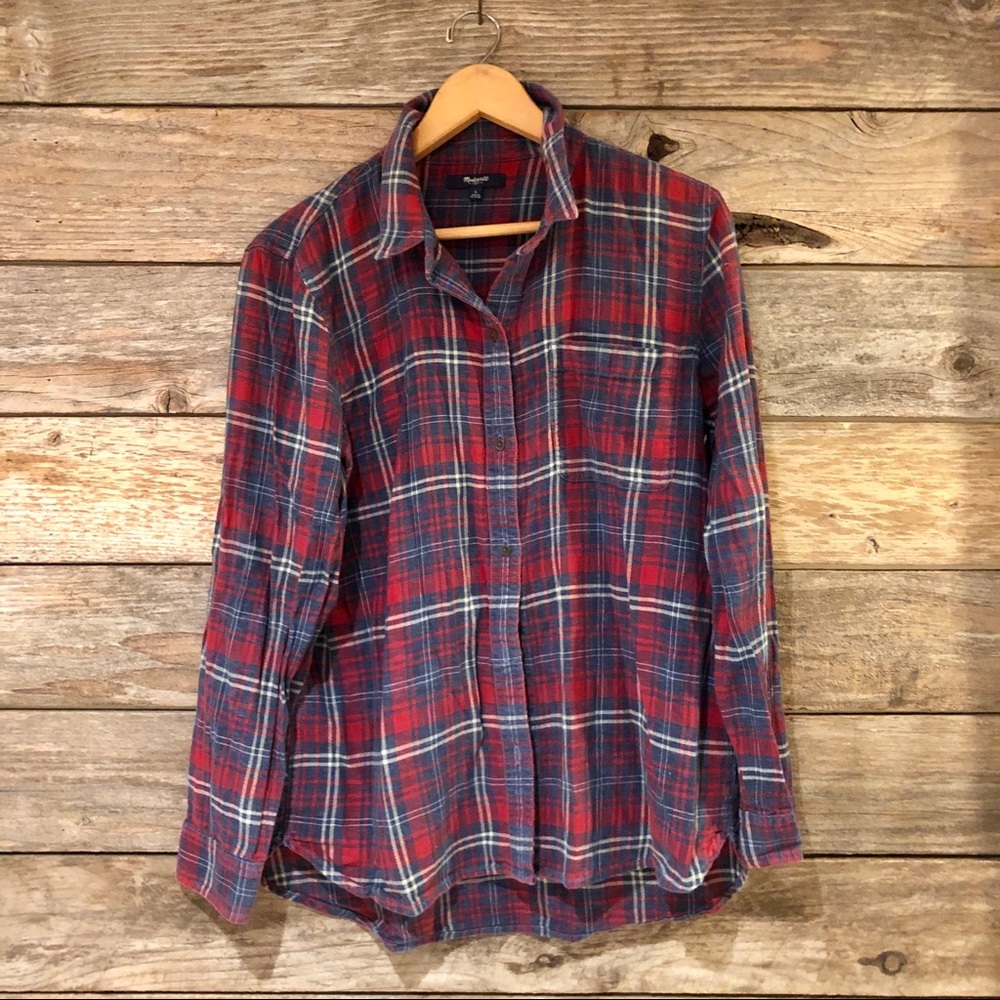 Madewell plaid lived in boyfriend sz large women’s